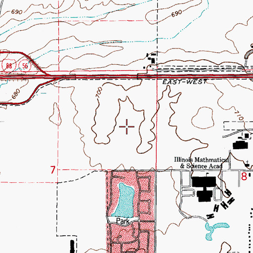 Topographic Map of Bowman Corporate Center, IL