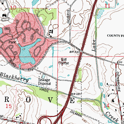 Topographic Map of Prestbury Golf Course, IL