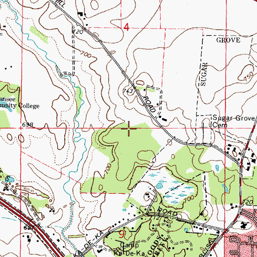 Topographic Map of Hannaford Woods Forest Preserve, IL