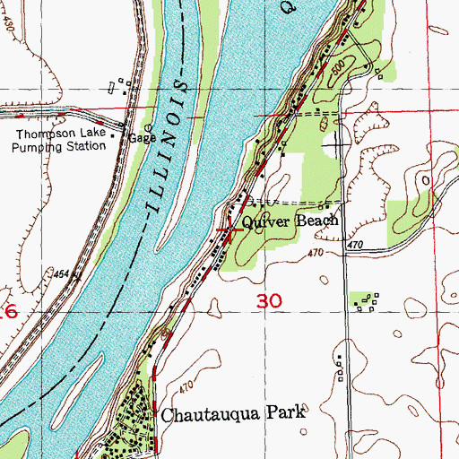 Topographic Map of Quiver Lake Post Office (historical), IL