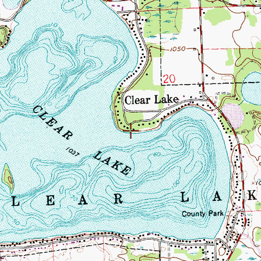 Topographic Map of Clear Lake Post Office (historical), IN