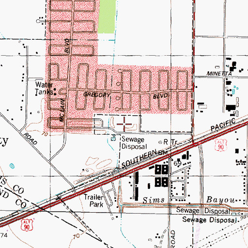 Topographic Map of Fondren Park, TX