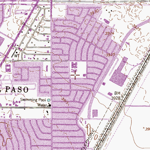 Topographic Map of Dolphin Park, TX