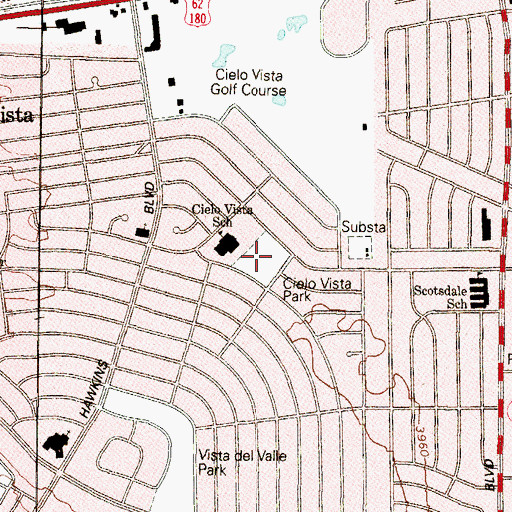 Topographic Map of Cielo Vista Park, TX