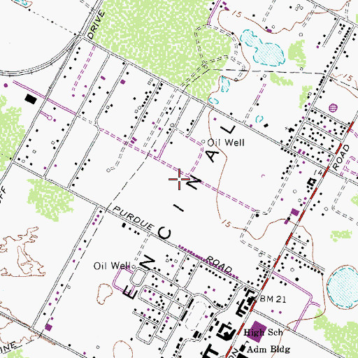 Topographic Map of Castle Park, TX