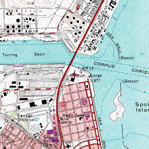 Topographic Map of Bayfront Science Park, TX