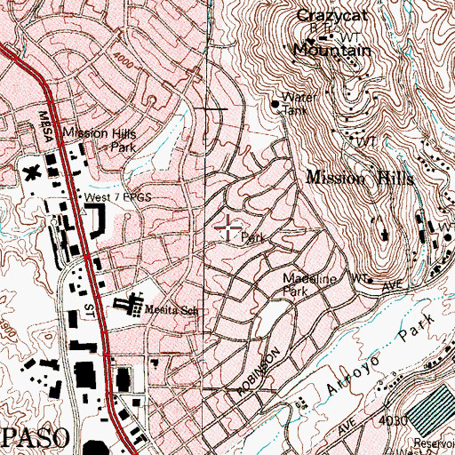 Topographic Map of Althea Park, TX