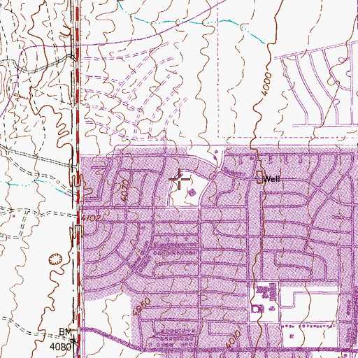 Topographic Map of Arlington Park, TX