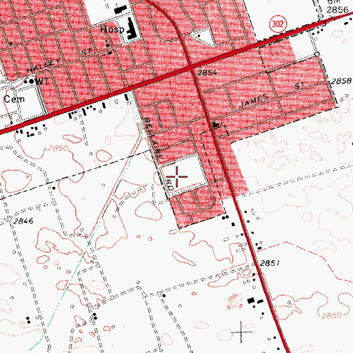 Topographic Map of Kermit City Park, TX