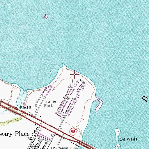 Topographic Map of South Bay Park, TX