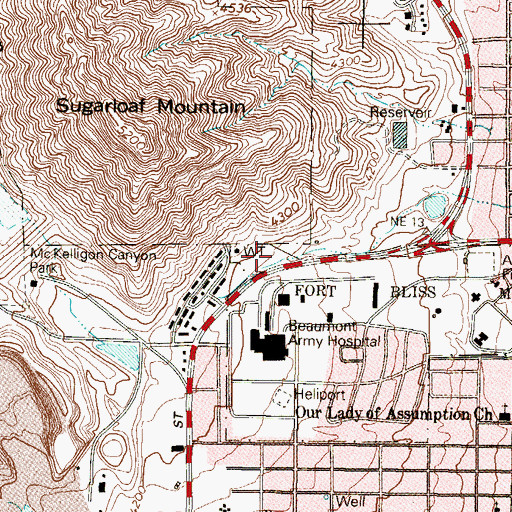 Topographic Map of South Open Space Reserve, TX