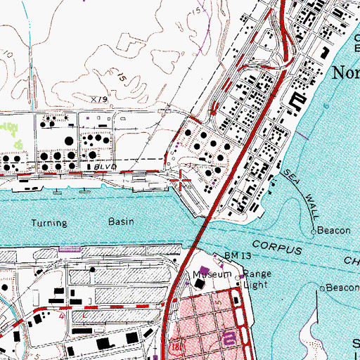 Topographic Map of North Channel Park, TX