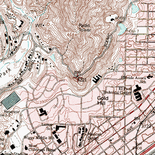 Topographic Map of Murchison Park, TX
