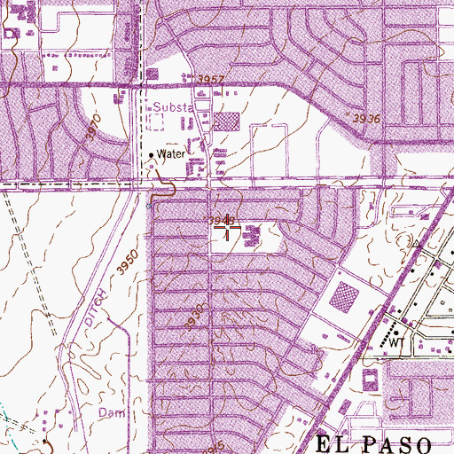 Topographic Map of Milagro Park, TX