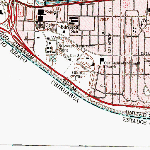 Topographic Map of Modesto Gomez Park, TX