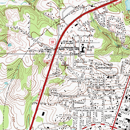Topographic Map of McNobie Park, TX