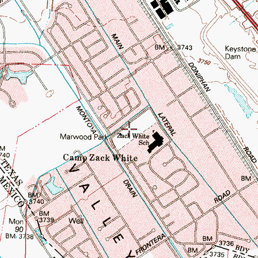Topographic Map of Marwood Park, TX