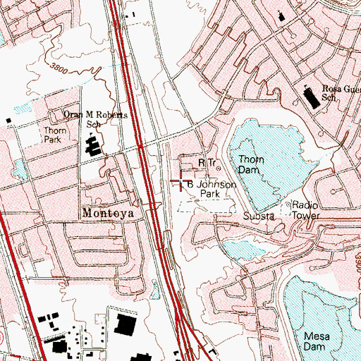 Topographic Map of Lyndon Baines Johnson Park, TX