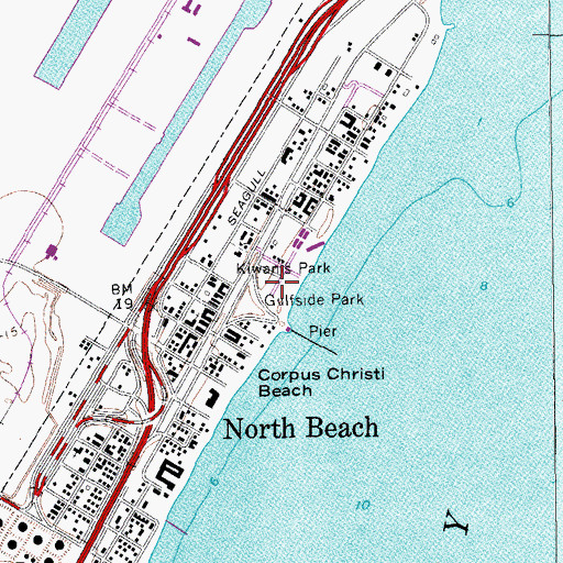 Topographic Map of Surfside Park, TX