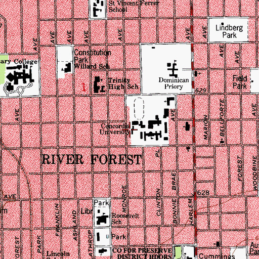 Topographic Map of David Hall, IL