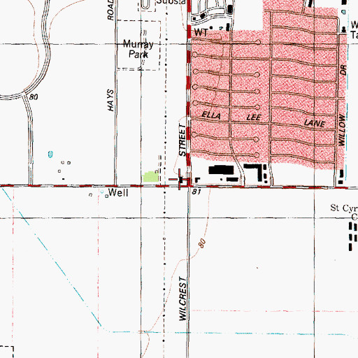 Topographic Map of Westchase Shopping Center, TX
