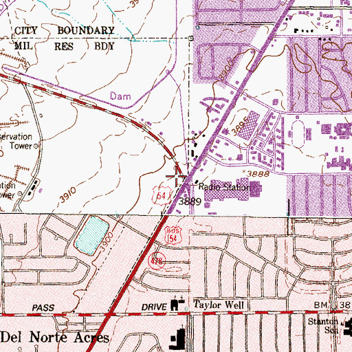 Topographic Map of NorthPark Shopping Center, TX