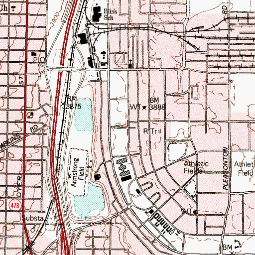 Topographic Map of Fort Bliss Main Post Historic District, TX