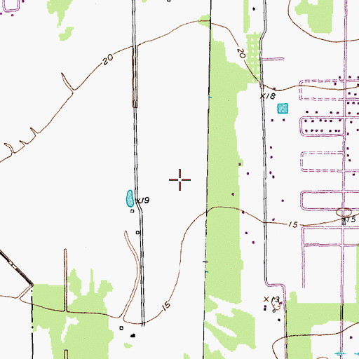 Topographic Map of Ellerslie Plantation, TX