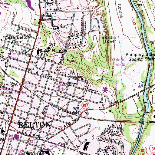 Topographic Map of Silas and Ellen Baggett House, TX