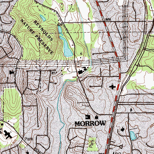 Topographic Map of Angel Creek, GA