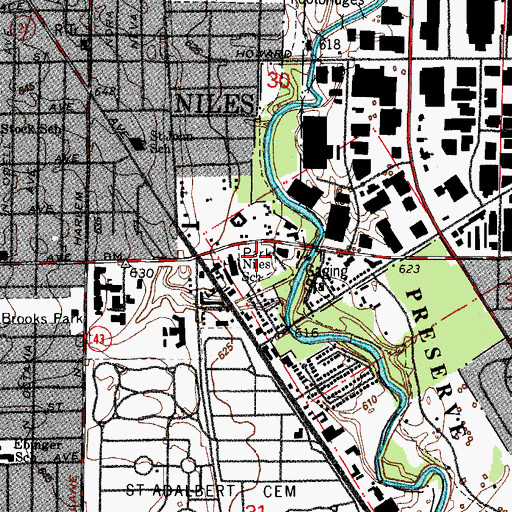Topographic Map of Jozwiak Park, IL