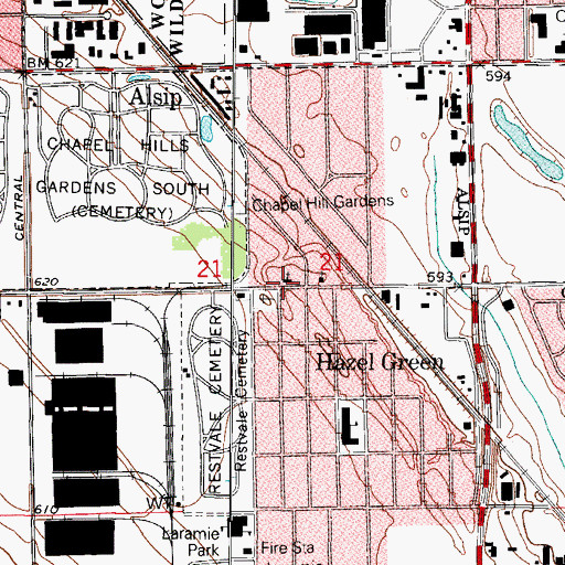 Topographic Map of Lutheran Church of the Apostles, IL