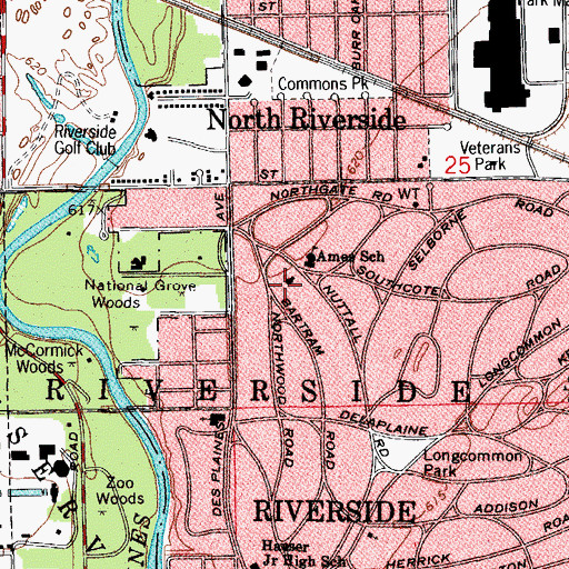 Topographic Map of Ascension Lutheran Church, IL