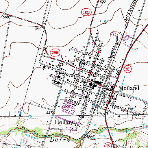 Topographic Map of Mayfield-Dobbs Museum, TX