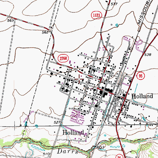 Topographic Map of BJ Hill Library, TX