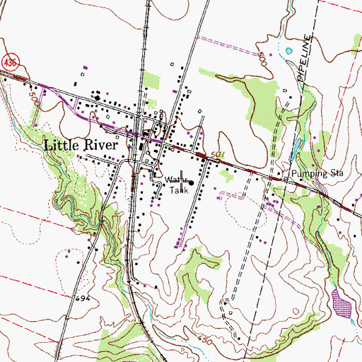 Topographic Map of City of Little Water Tower, TX