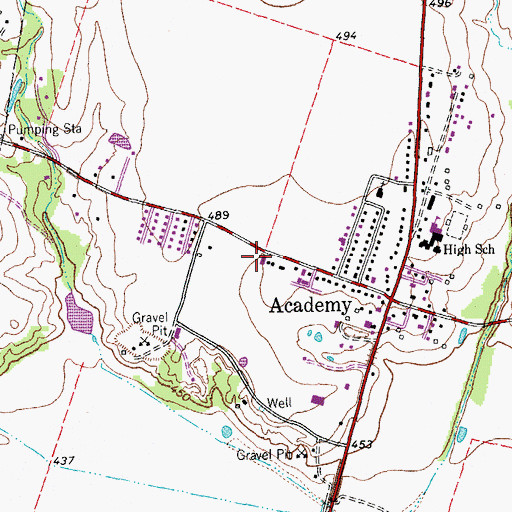 Topographic Map of Little River Academy Volunteer Fire Department and Emergency Medical Services, TX