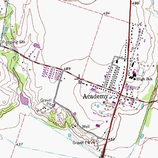 Topographic Map of Academy City Hall, TX
