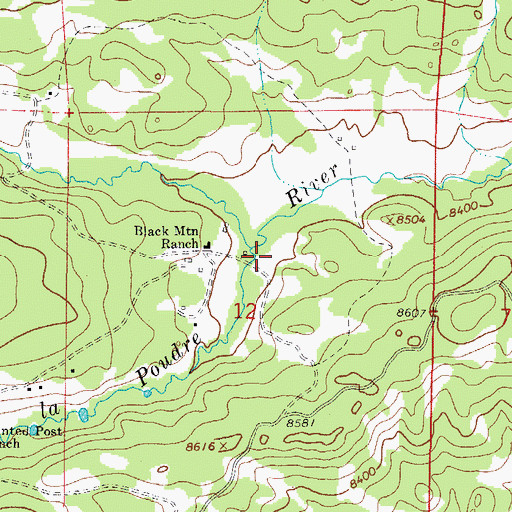 Topographic Map of Black Mountain Ranch Cemetery, CO