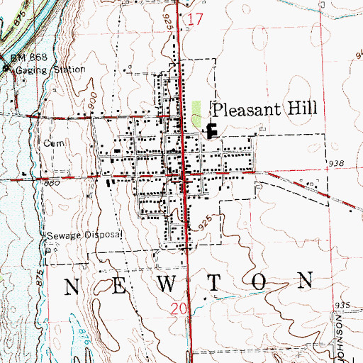 Topographic Map of Pleasant Hill Post Office, OH