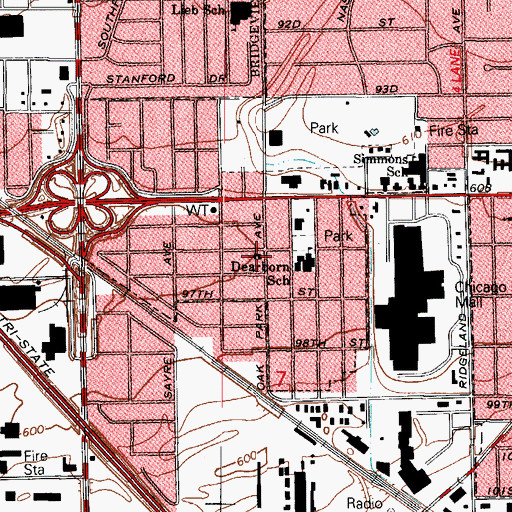 Topographic Map of Saint Mary's Orthodox Church, IL