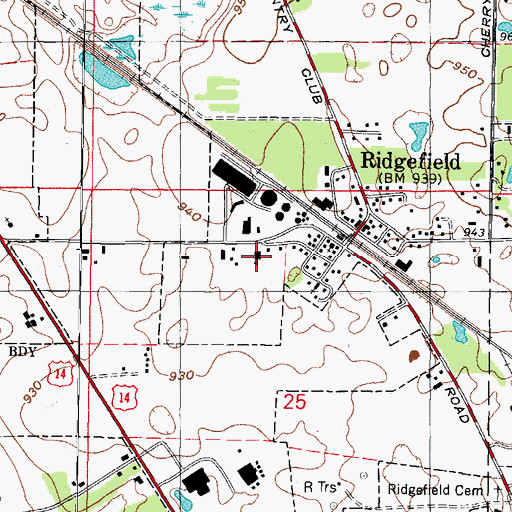 Topographic Map of Ridgefield School, IL