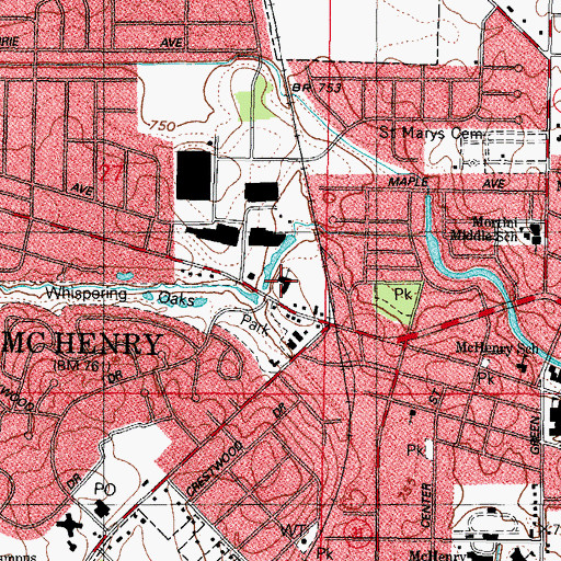 Topographic Map of Zion Evangelical Lutheran School, IL