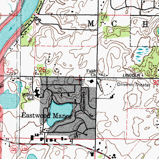 Topographic Map of First Church of Christ Scientist, IL