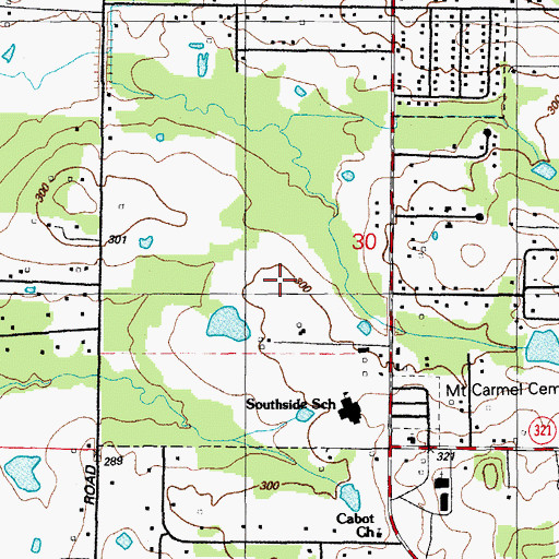 Topographic Map of Cabot Junior High School South, AR