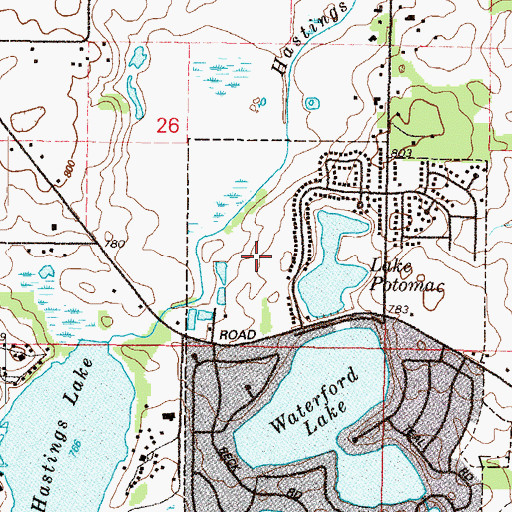 Topographic Map of Engle Memorial Park, IL