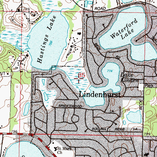 Topographic Map of Willow Park, IL