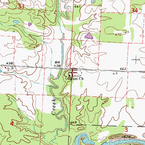 Topographic Map of Galum Presbyerian Cemetery, IL