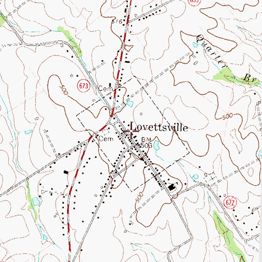 Topographic Map of Lovettsville Library, VA