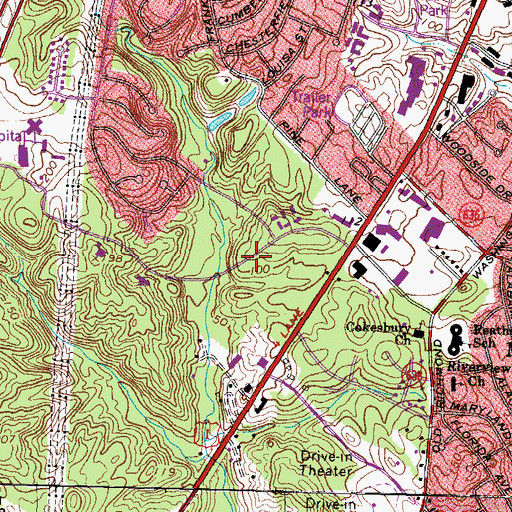 Topographic Map of Potomac Community Library, VA
